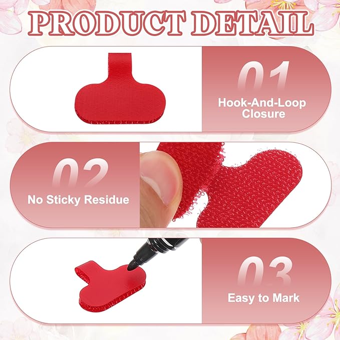 PATIKIL 2.4 x 1.5 Inch Cable Labels, 32 Pcs Electronic Cable Identification Tags Nylon Write on Wire Labels Oval Cord Tags Labeling for Electronics Management Organization, Red