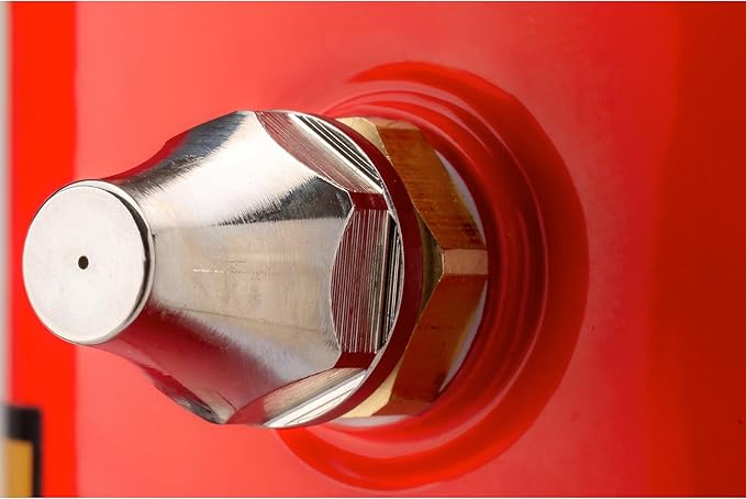 Powerbuilt 1 Quart Refillable Non-Aerosol Pressurized Sprayer for Oil, Lubricants, Degreasers - 32oz Canister with Brass Nozzles & Stainless-Steel Corrosion Resistant Inner Lining (Red) - 643090ECE