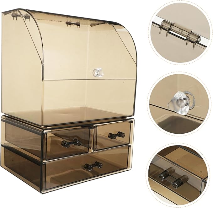 Acrylic Cosmetic Storage Box Lid Organizer for Makeup Jewelry and Accessories Thickened Material for Neat and Tidy Vanity Use
