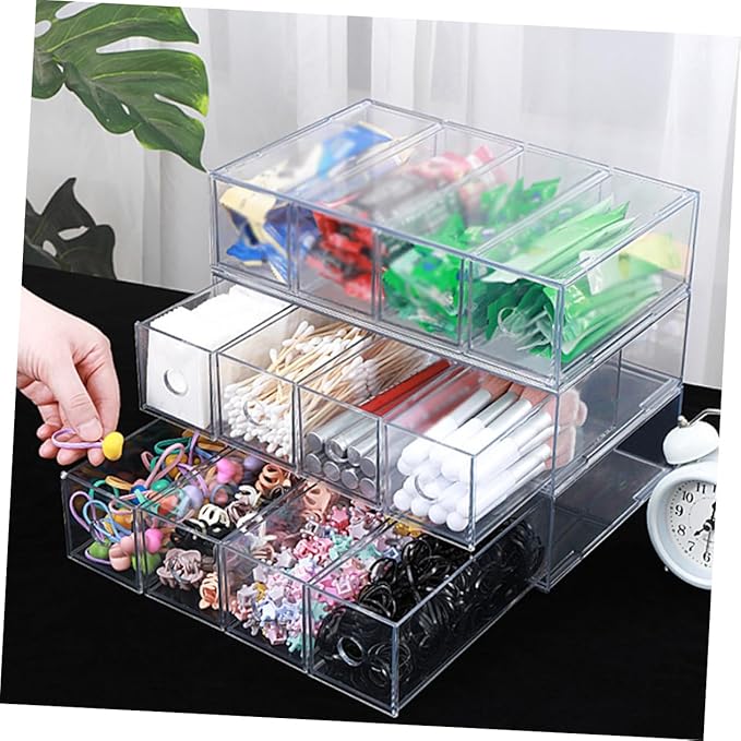 Acrylic Makeup Organizer Storage Box for Hair Accessories Cosmetics Travel Jewelry Acrylic for Dresser Vanity Bathroom