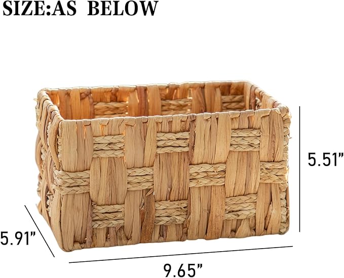Water Hyacinth Storage Basket, Handmade Rectangular Basket for Home & Office, Natural Woven Basket for Tidy Spaces