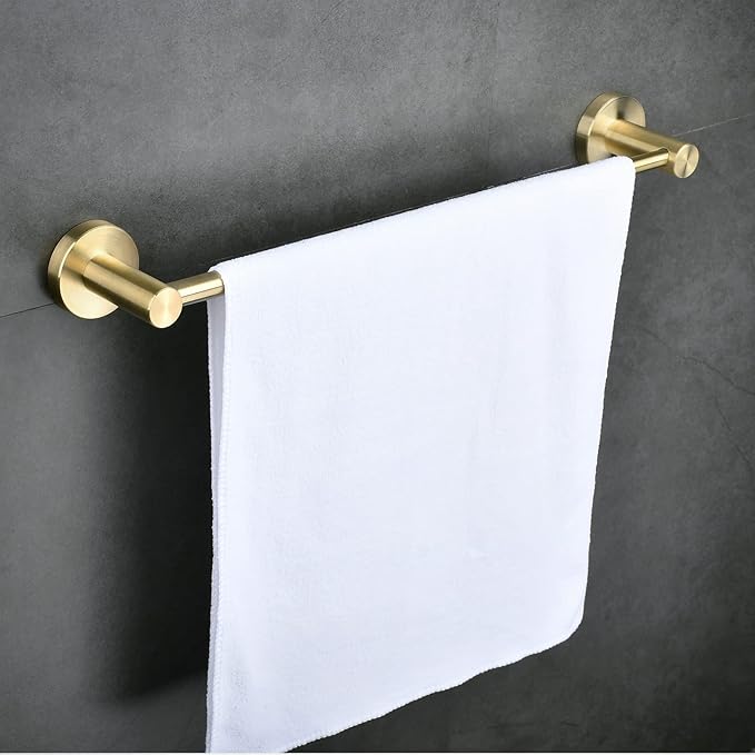 SHUNLI Bathroom Towel Bar Adjustable Flexible 16 to 26 Inch, Brushed Gold Towel Rack Bath Hand Towel Holder Retractable, Wall Mounted/SUS304 Stainless Steel