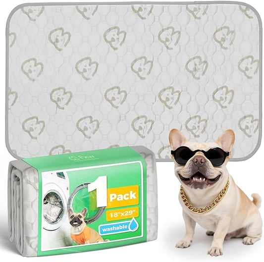 FXW Washable Pee Pads for Dogs, Puppy Pads with Super Absorbent, Specifically Designed for 30inch Cages, 18" x 29" Rectangle, Khaki, 1 Pack