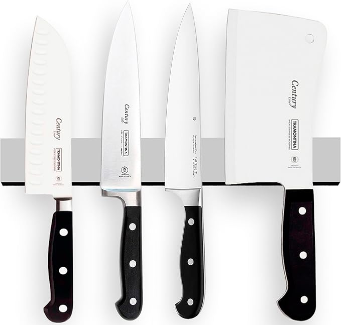 10 Inch Grey Magnetic Knife Holder for Wall No Drilling Use as Magnetic Knife Strip - Magnetic Knife Bar - Wall Kitchen Knife Magnetic Holder