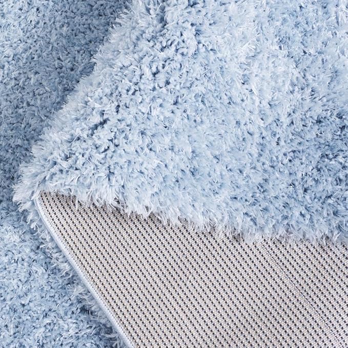 SAFAVIEH Lindsay Shag Collection Runner Rug - 8' Runner, Aqua, Contemporary Design, Ideal for High Traffic Areas in Hallway, Bathroom & Kitchen (LNS560J-28)
