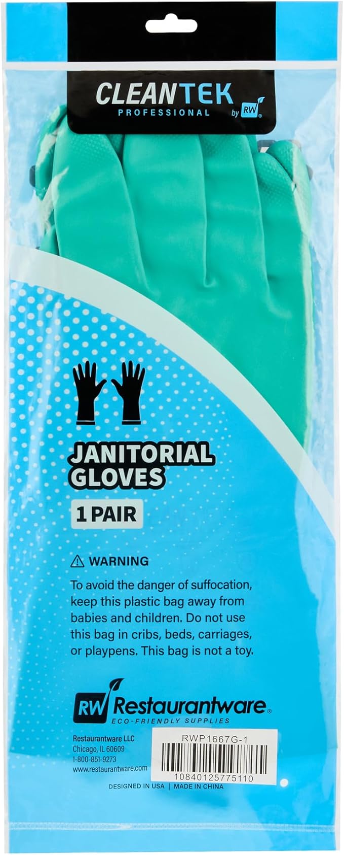 Green Cleaning Gloves 10 Pairs 15 Mil Thick Extra Large Heavy-Duty Nitrile Gloves With Long Cuff No-Latex Flock Lining For Use In Hospitals, Commercial Kitchens and Households