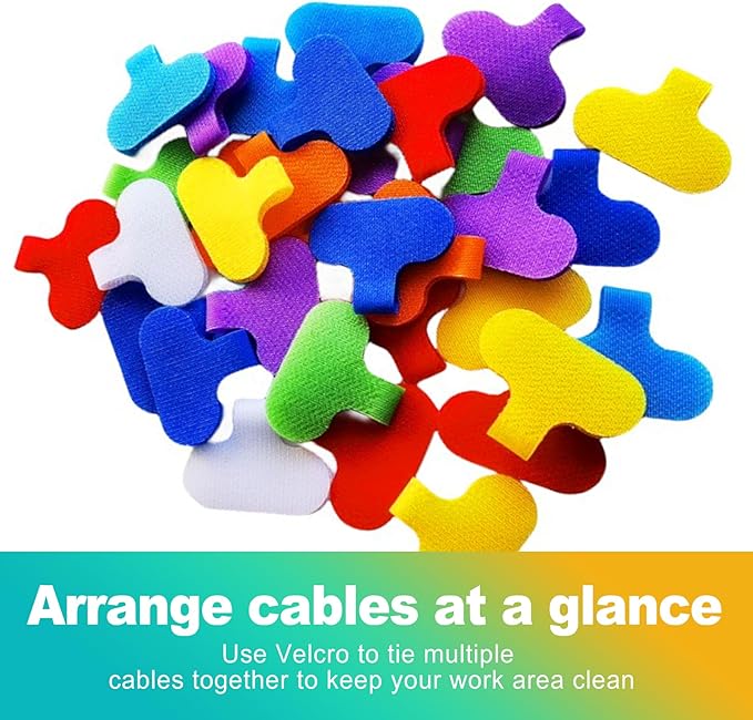 40 PCS Multi-Color Cable Labels, Reusable Write-On Cord Tags for Wire Management & Identification, Waterproof Charger Cord Organizer for Electronics, Home, Office - Assorted Colors