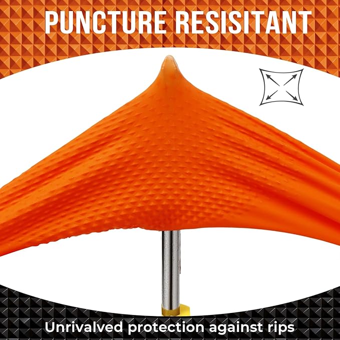 Black 10 Mil Nitrile Gloves, Diamond Textured Grip, Extra Thick Heavy Duty Disposable, Latex-Free, Tear & Chemical Resistant, Multipurpose Gloves for Kitchen, Cleaning, Medium