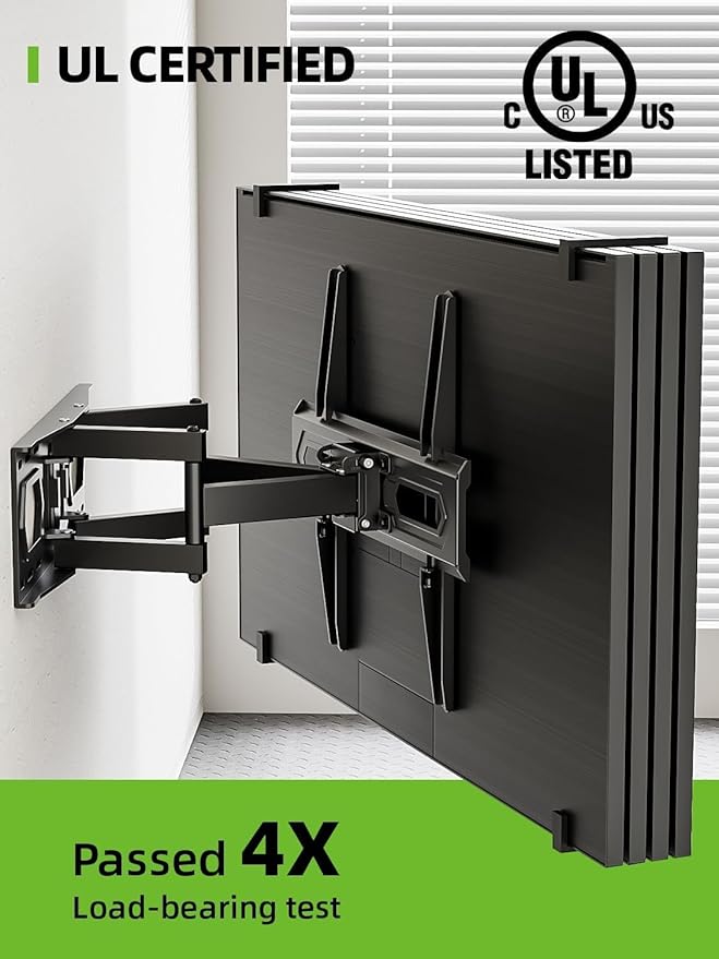 USX MOUNT TV Wall Mount for 32-70 inch Flat Screen/LED/4K up to 110lbs, Full Motion TV Mount Bracket with Swivel & Tilt Articulating Dual Arms, Max VESA 400x400mm, Fits 12/16" Wood Studs