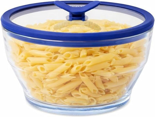 Anyday 8 Cup Glass Microwave Pasta Cooker - BPA Free & Plastic Free Microwave Spaghetti Cooker - Meal Prep & Glass Cookware | Stackable Airtight Nontoxic Storage Container with Vented Lid