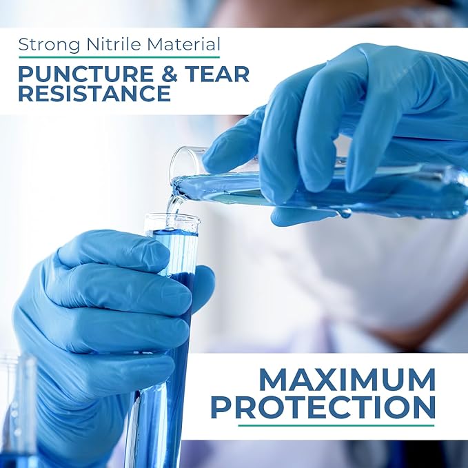 Nitrile Exam Gloves, 4 Mil Thick Chemo-Rated Disposable Gloves, Latex-Free & Powder-Free