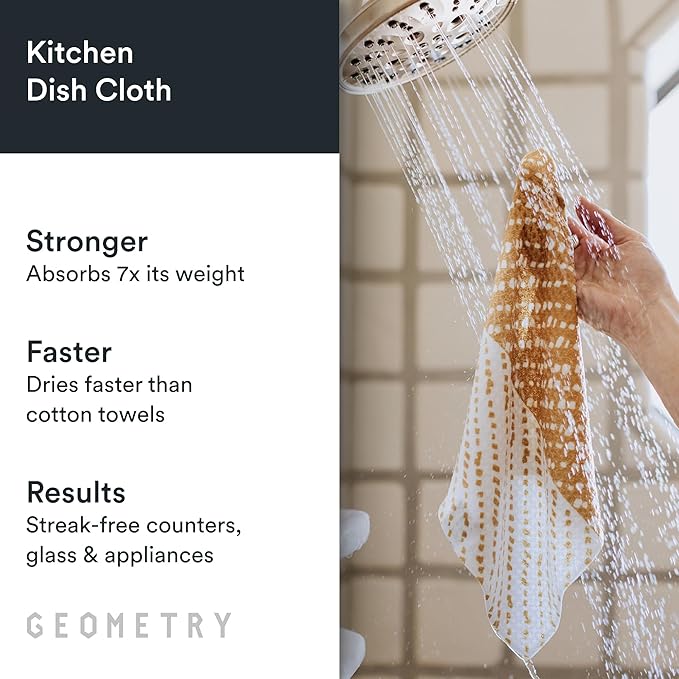 Kitchen Dish Cloths - Quick Dry Dishcloths for Kitchen - Premium Dish Rags with Geoweave - 3-Pack Set Autumn Checkers
