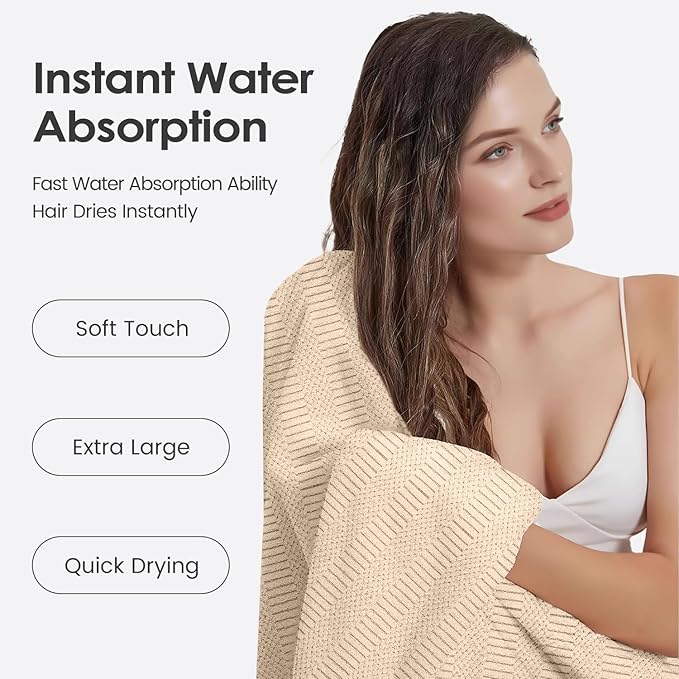 Microfier Bath Towels Set of 2, Large Microfier Body Towel for Adult, 30" x 60", Oversized, Soft, Super Absorbent, Fast Drying, Use for Sauna,Gym,Sport, Fitness, Yoga, Diamond Cross Grid Camel
