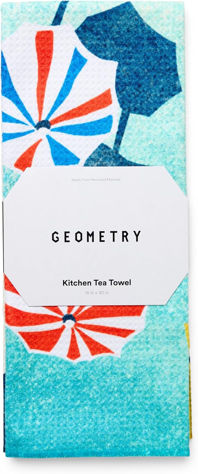 Tea Towels – Spring & Summer Collection – Quick-Dry, Ultra-Absorbent, Reusable Microfiber Kitchen Towels for Drying & Cleaning - Dancing Umbrellas - 1 Pack