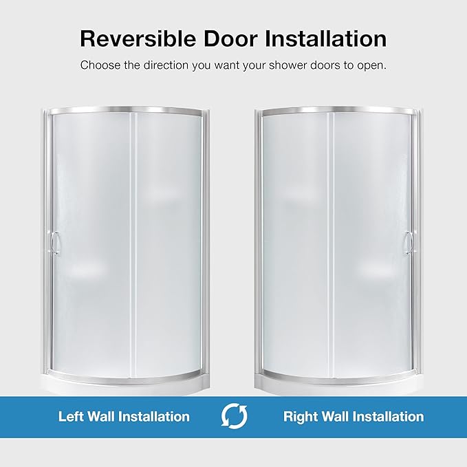 OVE Decors Breeze 32 in. Corner Shower Frosted Sliding Door with Included Base in Satin Nickel Finish