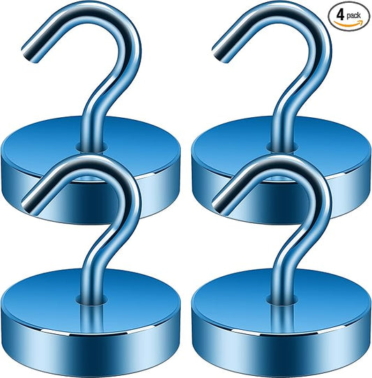 Neosmuk Magnetic Hooks, Cruise Ship Essentials, 8lb+ Heavy Duty Magnetic Hooks for Cruise Cabins, Refrigerator, Grill, Hanging, and Travel | Extra Strong Must-Haves Magnet Hook,RoyalBlue
