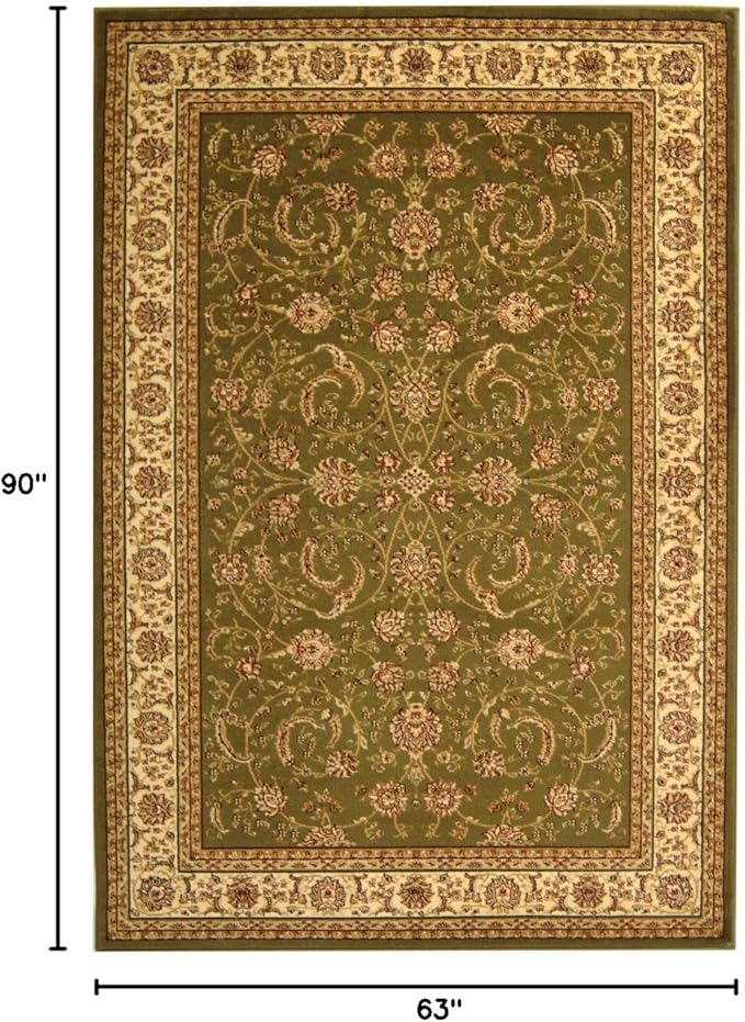 SAFAVIEH Lyndhurst Collection Area Rug - 5'3" x 7'6", Sage & Ivory, Traditional Oriental Design, Non-Shedding & Easy Care, Ideal for High Traffic Areas in Living Room, Bedroom (LNH219B)