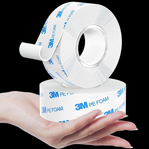 Heavy Duty Double Sided Tape, Made of 3M - Removable & No Damage, Waterproof, 1.18in x 19.68ft 2 Rolls, Ideal for Home & Auto