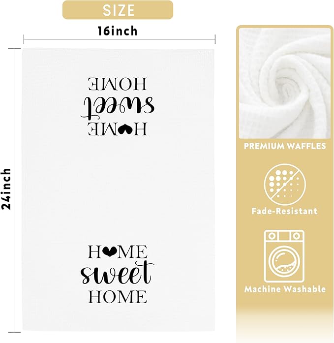 Home Sweet Home Kitchen Towels Gifts, New Housewarming Towels Decor (16x24 inches)