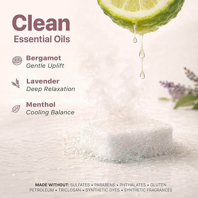 Lavender Shower Steamers Aromatherapy – USA Made with Bergamot Essential OilRelaxation Gifts for Women & Men, Self Care Spa Day Essentials, Stress Relief & Relaxing Calming Pamper Gifts