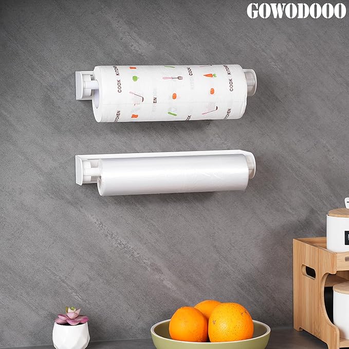 Magnetic Paper Towel Holder for Fridge,Toilet Paper Roll Holder Magnet Towel Rack Wall Mount Fridge Organizer for Paper Towels Rolls,Kitchen,Bathroom,Pantry,RV (White)