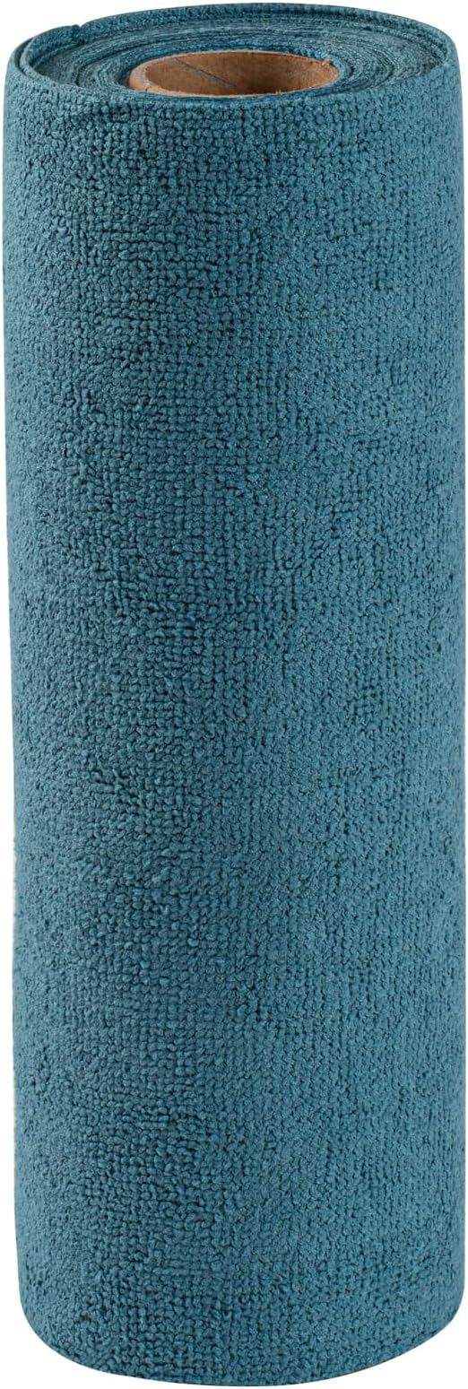 Clean Tek Professional 11.8 x 11.8 Inch Microfiber Towel Rolls, 300 Reusable Towel Rolls - Tear Away, Perforated, Teal Microfiber Cleaning Roll, For All The Cleaning Tasks