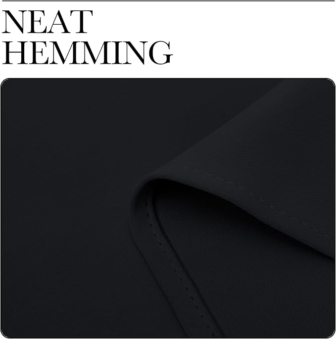 NICETOWN Bedroom Blackout Curtains Panels, 1 Pair, 55 inches by 92 Inch, Black, Triple Weave Energy Saving Thermal Insulated Solid Grommet Blackout Draperies for Patio