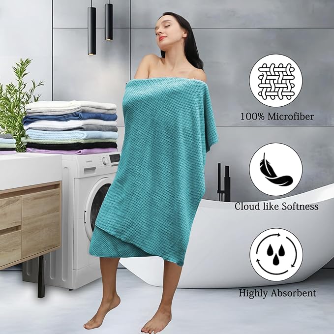 Extra Large Bath Towels Set 35x70 Inches - Aqua Luxury 600 GSM Oversized Bath Sheet Towel,Ultra Soft Microfiber - Quick Dry,Highly Absorbent Shower Towels Spa Hotel Bathroom Towel Set (4-Pack)