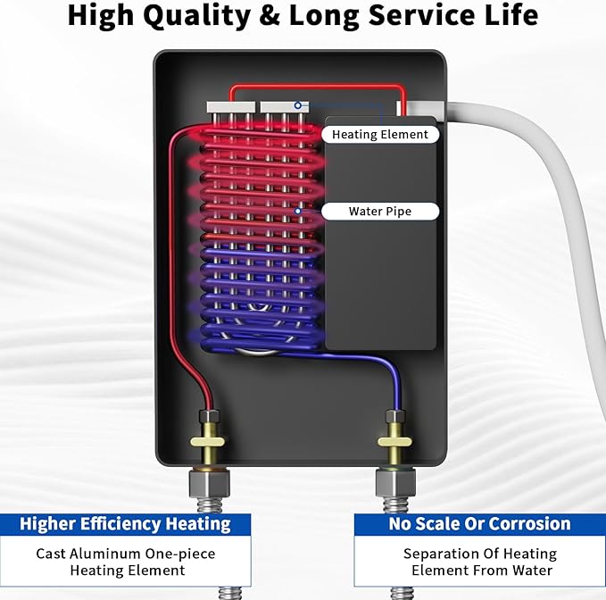 Tankless Electric Water Heater,110V 5500W Under Sink Instant Water Heater with Digital Display Touch Screen&Remote Control On-Demand for Point Of Use for Kitchen,Laundry,RVs