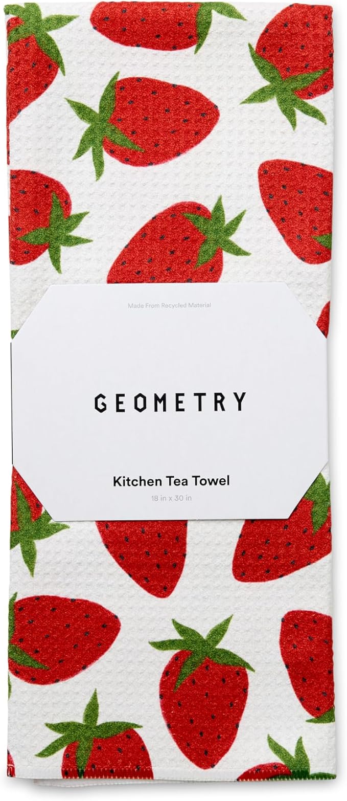 Tea Towels – Spring & Summer Collection – Quick-Dry, Ultra-Absorbent, Reusable Microfiber Kitchen Towels for Drying & Cleaning - Berry Sweet - 1 Pack