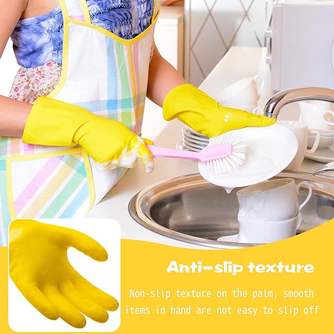 Rubber Reusable Gloves Long Household Dishwashing Gloves Kitchen Cleaning for Dishes Clean Gardening
