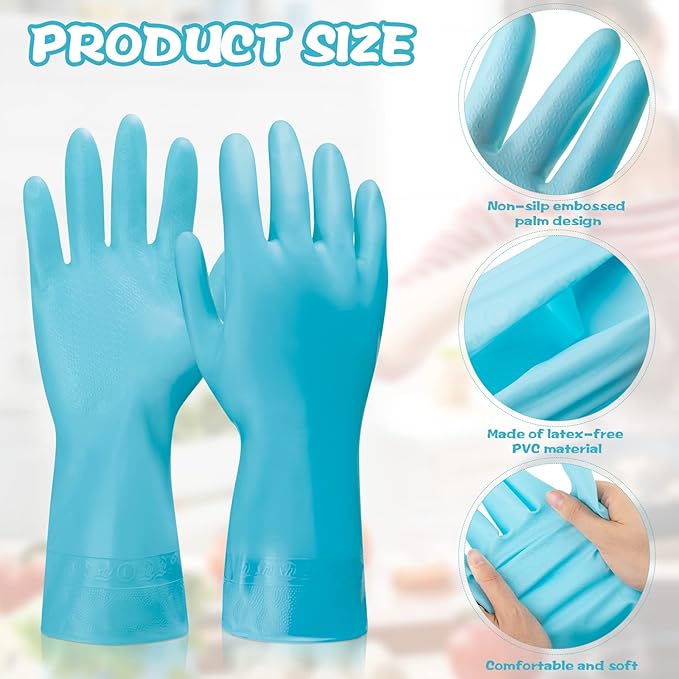 Rubber Reusable Gloves Long Household Dishwashing Gloves Kitchen Cleaning for Dishes Clean Gardening