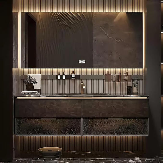40in Luxury Bathroom Vanities - Bathroom Vanity with Sink, Wall-Mounted Storage with 2 Large Side Cabinets Intelligent Defogging & Led Lights | Multi-Layer Solid Wood