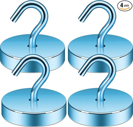 Neosmuk Magnetic Hooks, Cruise Ship Essentials, 10lb+ Heavy Duty Magnetic Hooks for Cruise Cabins, Refrigerator, Grill, Hanging, and Travel | Extra Strong Must-Haves Magnet Hook,RoyalBlue