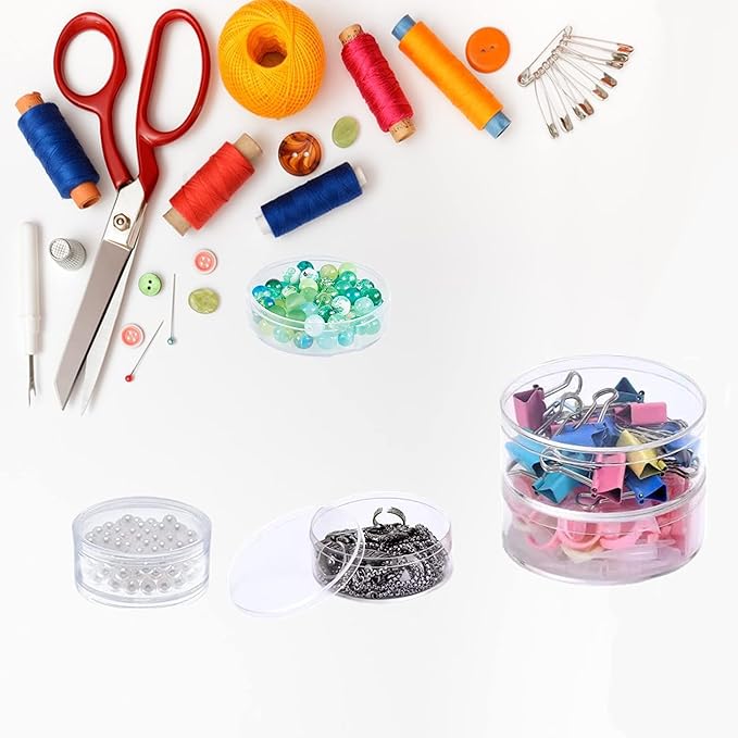 KissYou Acrylic Box Clear Round Box with Lid 12 Packs Small Mini Round Container Cookie Candy Sweets Easter Party Favor Gifts Box