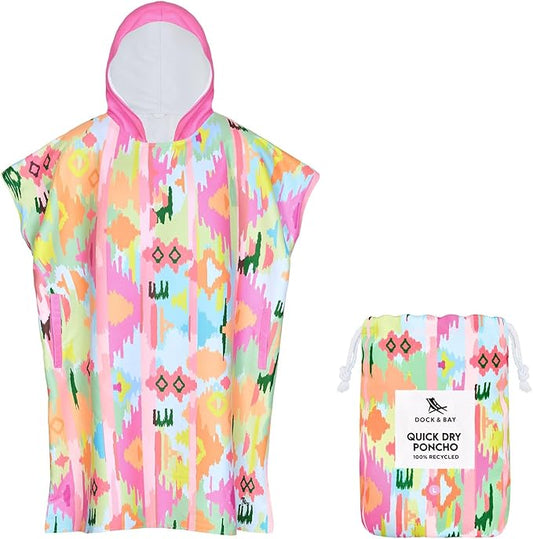 Dock & Bay Adult Poncho - Hooded Towel with Deep Pockets, Changing Robe - Quick Dry - Compact, Lightweight - Includes Bag