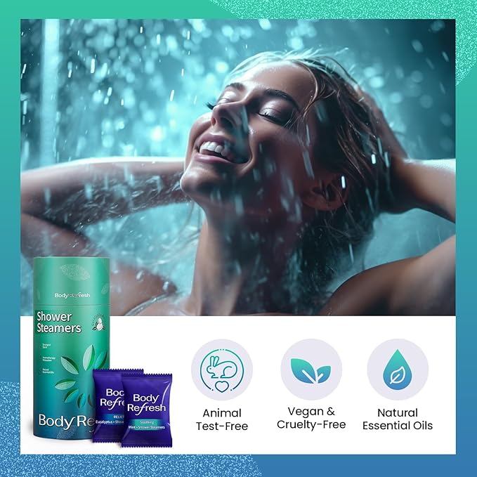 Shower Steamers for Men - 8 Pack Shower Bombs with Essential Oils Eucalyptus Mint Scent, Eucalyptus for Shower，Easter Basket Stuffers Essentials for Home Spa Relaxation