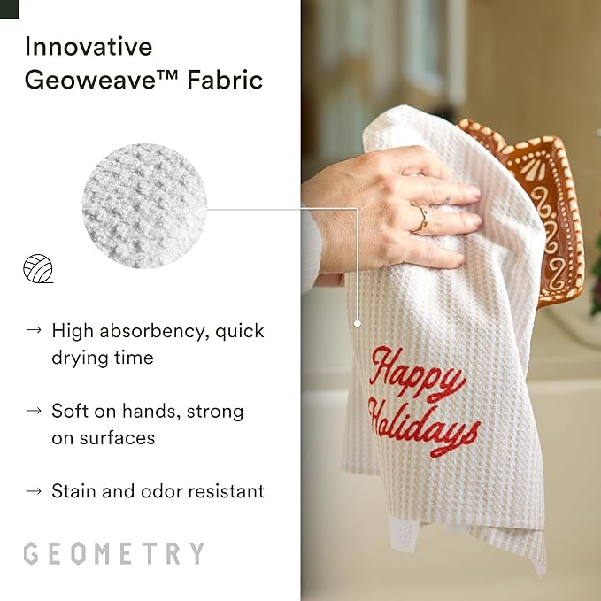 Christmas Kitchen Towels - Quick Dry Microfiber Cloth Dish Towels for Kitchen Drying - Premium Quick Dry Towel - Seasons Stripes