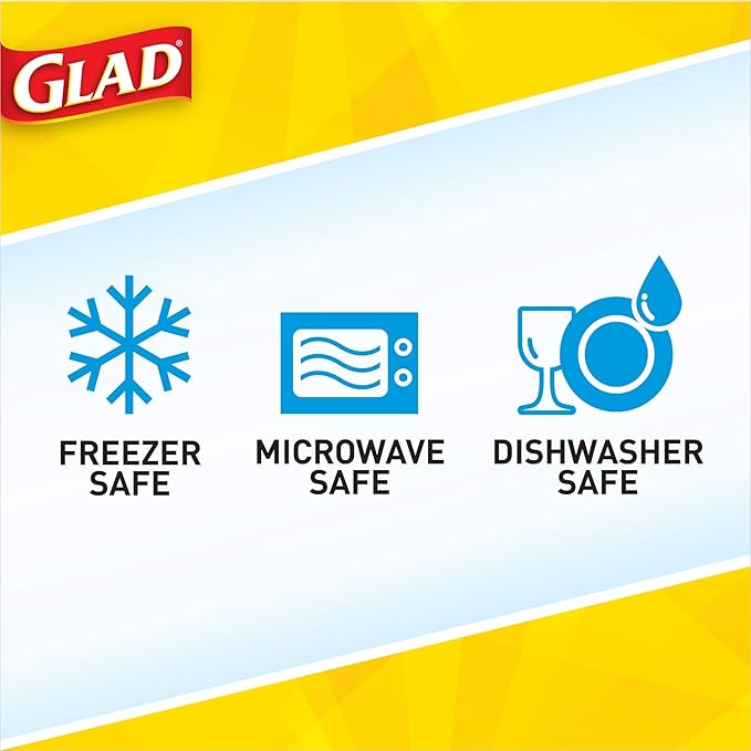 Glad Family Size Food Storage Containers, XL Square (104 Oz) - 3 Count, Standard