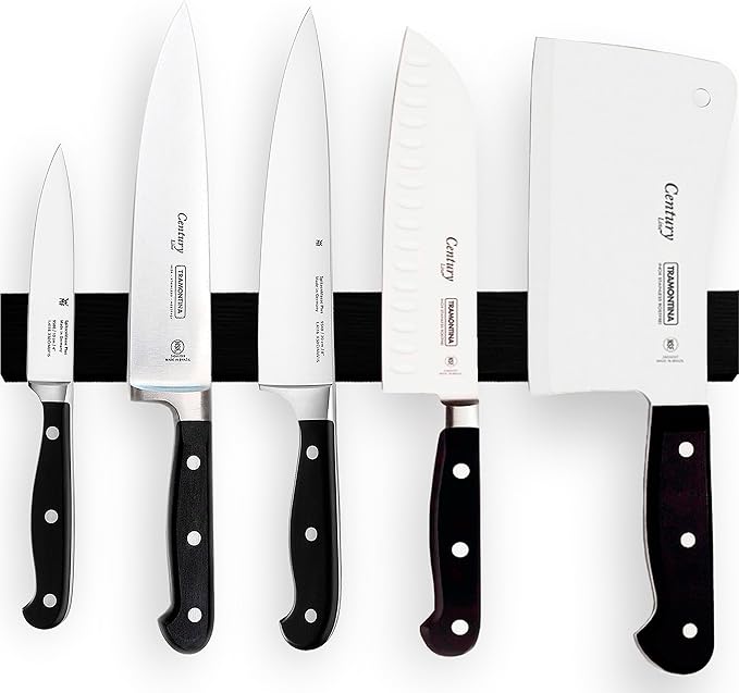 12 Inch Black Magnetic Knife Holder for Wall No Drilling Use as Magnetic Knife Strip - Magnetic Knife Bar - Wall Kitchen Knife Magnetic Holder