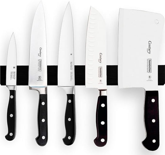 12 Inch Black Magnetic Knife Holder for Wall No Drilling Use as Magnetic Knife Strip - Magnetic Knife Bar - Wall Kitchen Knife Magnetic Holder