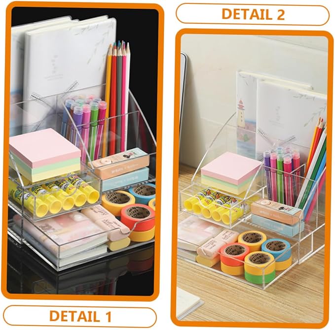Acrylic Desk Organizer Drawer Multi-layer Storage Box for Makeup Office Supplies and Accessories Acrylic Design for Home and Office Use