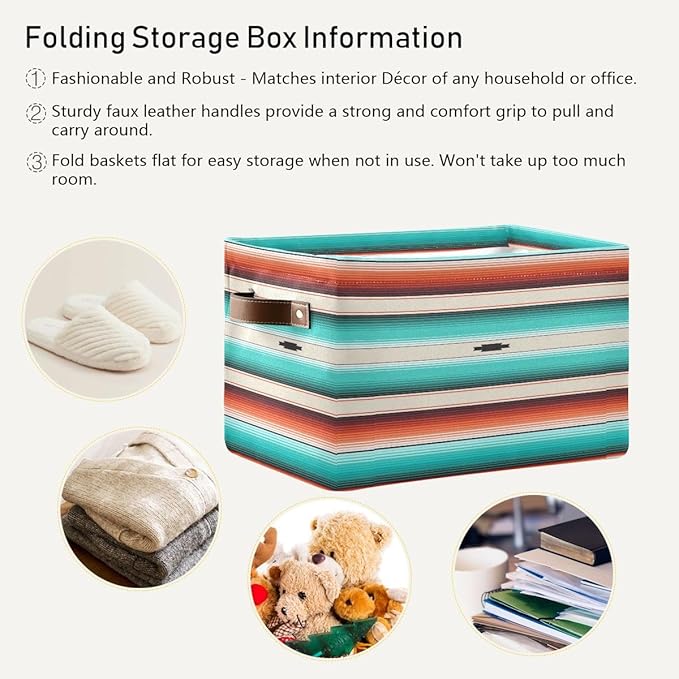 Mexico Rectangular Storage Basket Organizer Bin Shelf Baskets For Clothes Gifts For Home Office Dorm