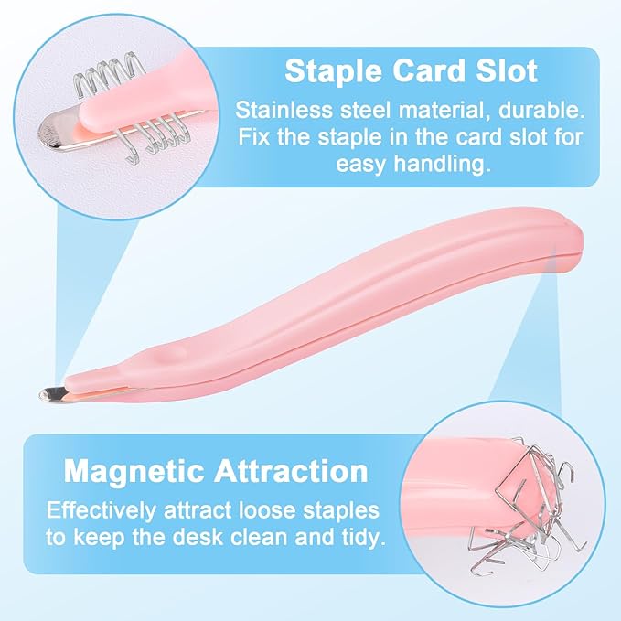 5 Pack Magnetic Staple Remover Tools, Professional Stapler Removers Staple Puller Remover for Classroom, Multicolored Stapler Remover Tool Staple Remover Stick for Home School Office (5 Colors)