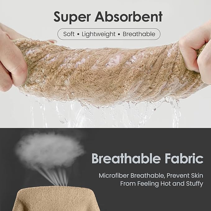 Bath Towels, Pack of 4, 30"x60", Large Microfiber Towel Set, Ultra Soft, Super Absorbent, Fast Drying, Perfect for Sauna, Shower, Pool, Sport, Travel, Fitness, SPA,Yoga, Coral Fleece - Camel