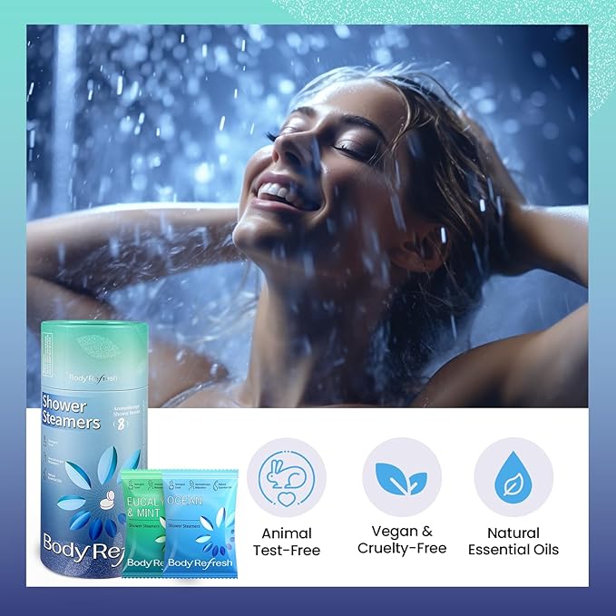 Shower Steamers Aromatherapy 8 Pack, Birthday Gifts for Men, Shower Bombs for Stress Relief Relaxation Self Care, Easter Basket Essentials