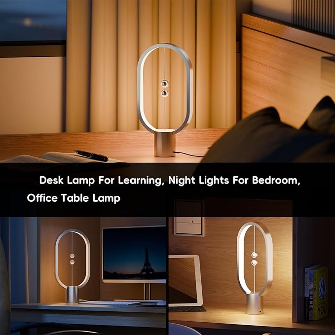 Balance Table Lamp - Rechargeable Bedside Lamp with Touch Dimmer