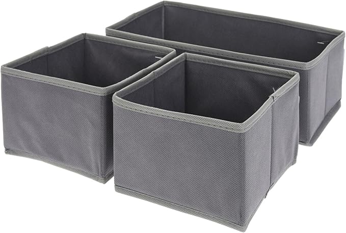 Well Home 3-Piece Organiser Set, Dark Grey