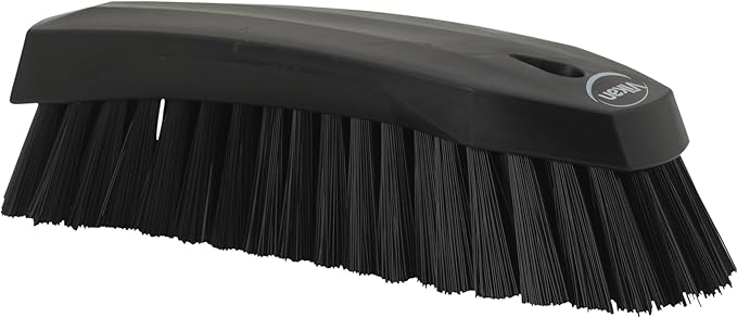 Vikan 38909 Brush,Scrub,Stiff,8",PP/PBT,Black
