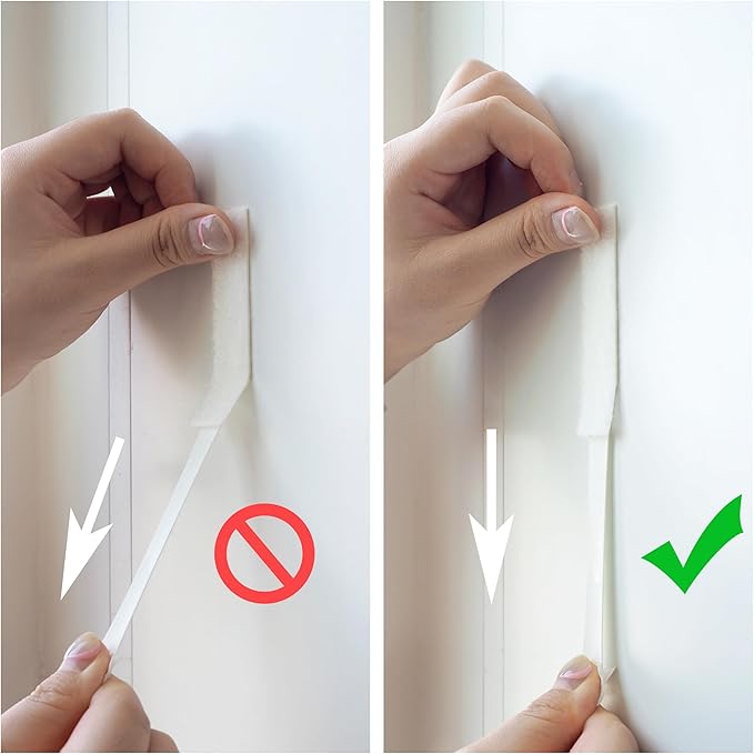 12-Pairs(24 Strips) Large Picture Hanging Strips, Removable Hook and Loop Strips Picture Hanger, Waterproof Damage Free Adhesive Strips for Frame Hanging, Heavy Duty